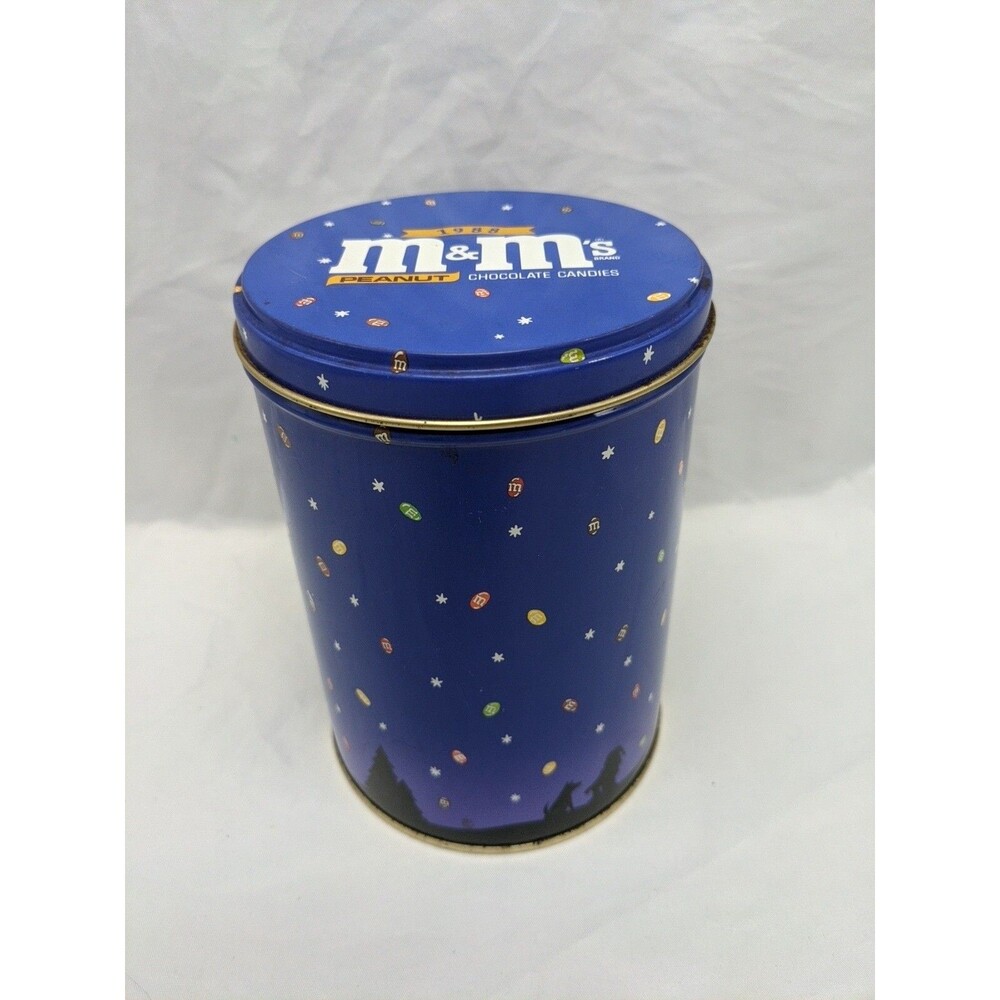 Vintage 1988 M&Ms Peanut Chocolate Candies Empty Tin